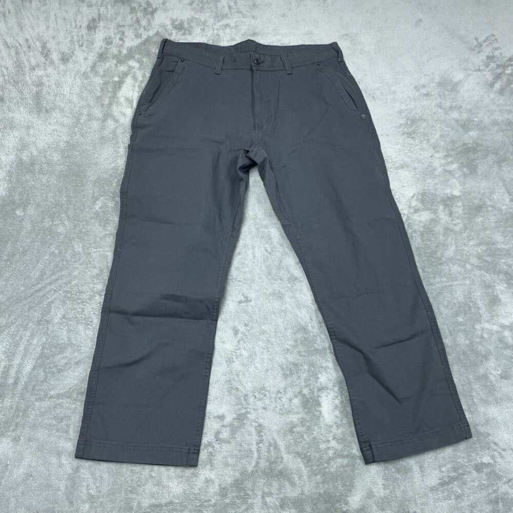 Eddie Bauer Mens Utility Pants 38x32 Charcoal Gray Stretch Cotton Blend a0671